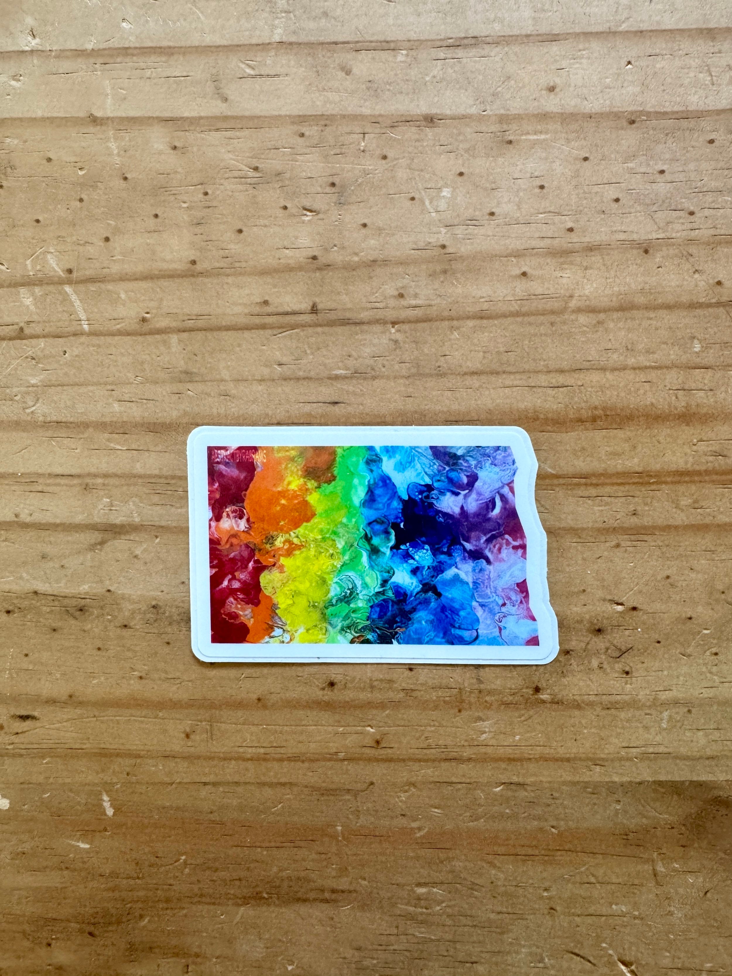 North Dakota State Trans Pride and Rainbow State Vinyl Sticker
