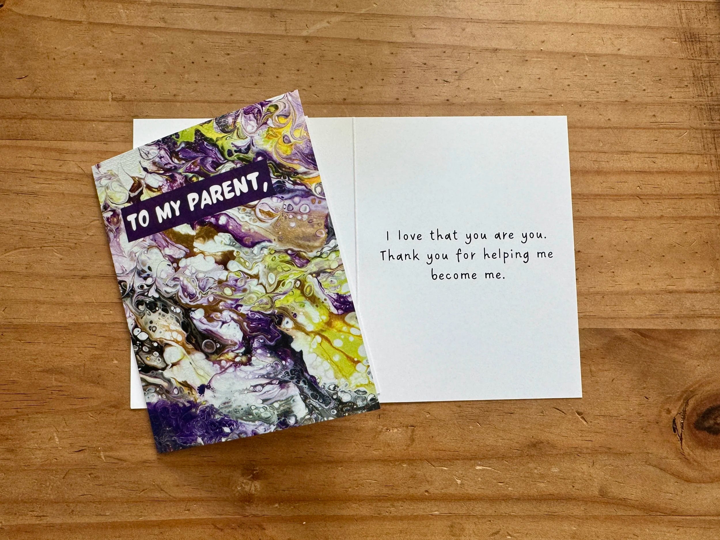 Subtle Nonbinary Parent Greeting Card - "To my Parent"