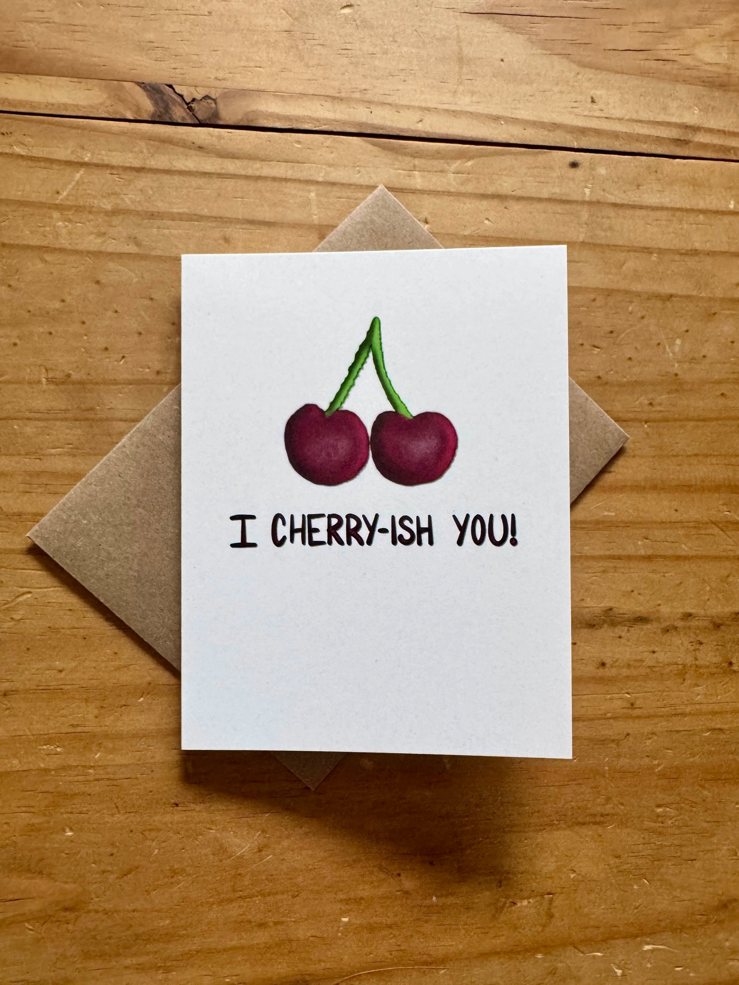 I Cherry-Ish You Greeting Card - Cherry Pun Card