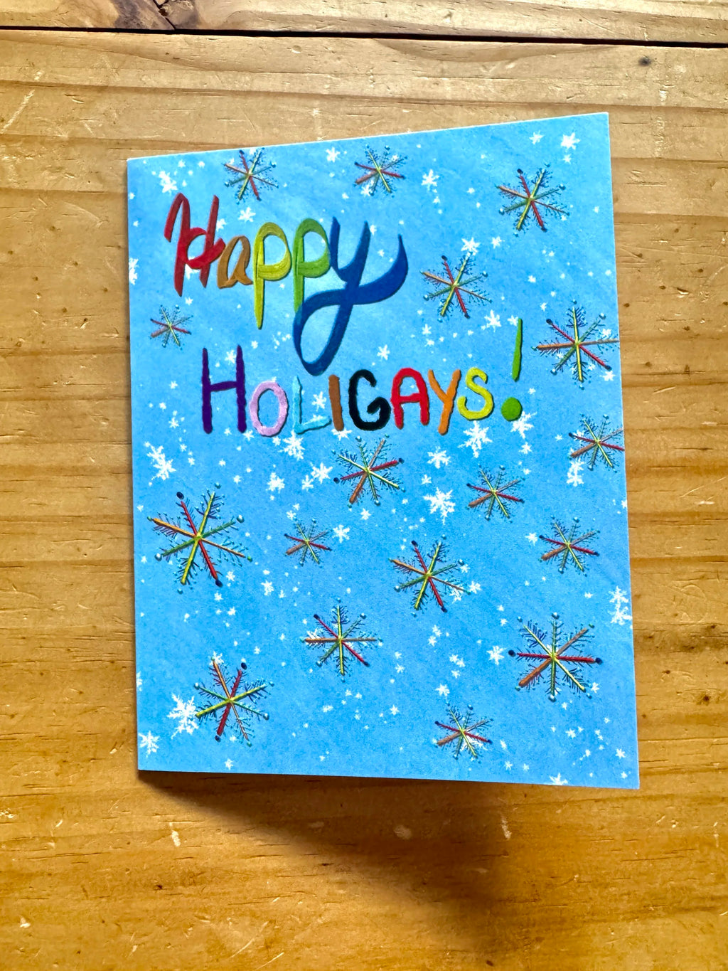 Rainbow Happy Holiday Greeting Card - Holi-gays - LGBTQ+