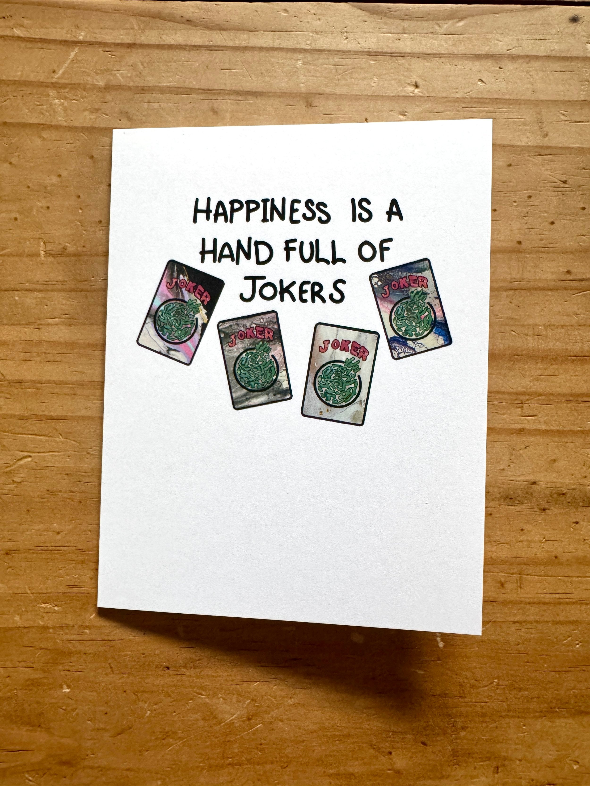 Happiness Is a Hand Full of Jokers Greeting Card - Mahjong