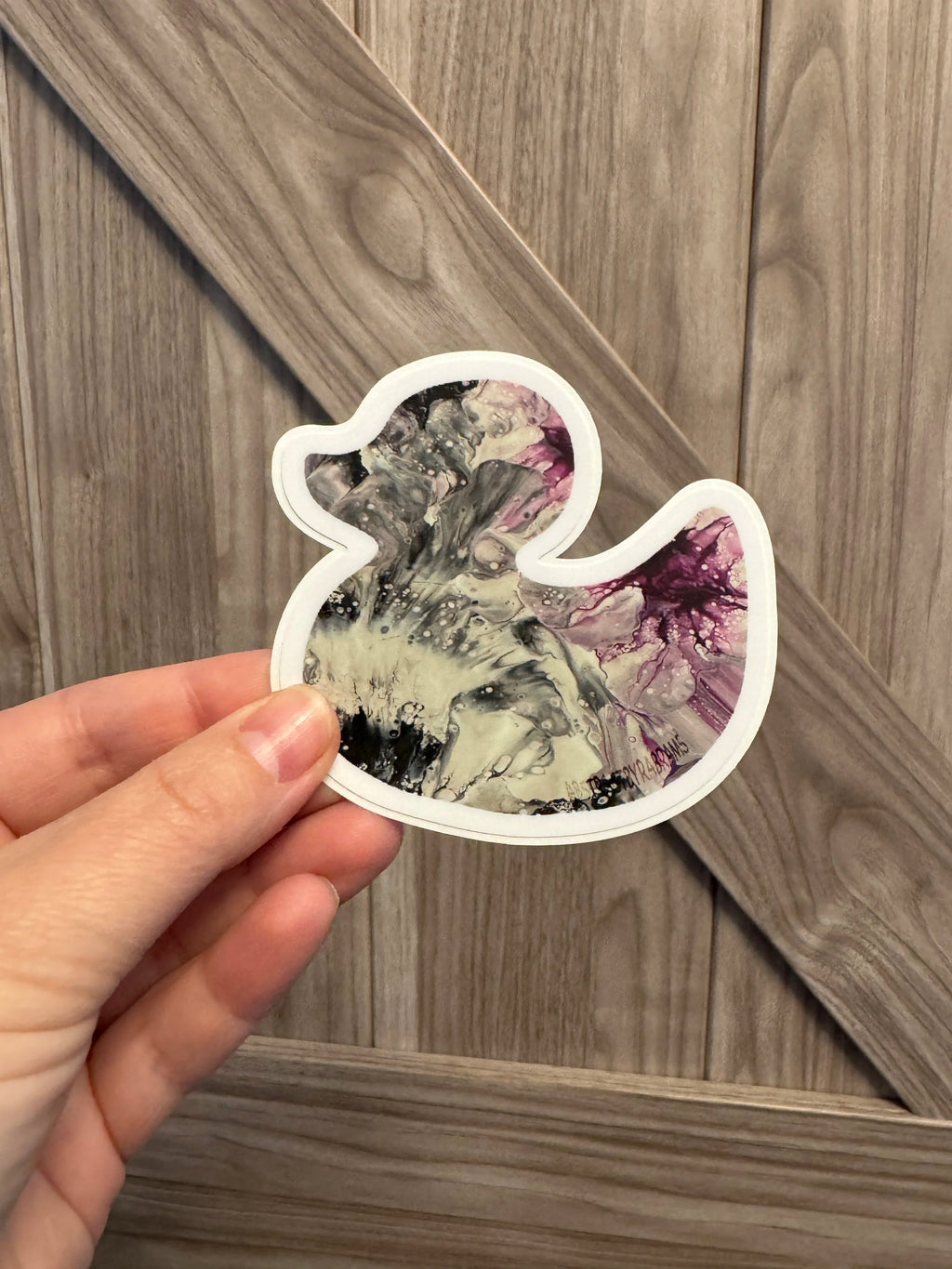 Purple, White, Gray, White Duck Sticker - Asexual Pride - Easy Peel - Vinyl - 3"