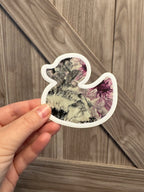 Purple, White, Gray, White Duck Sticker - Asexual Pride - Easy Peel - Vinyl - 3"