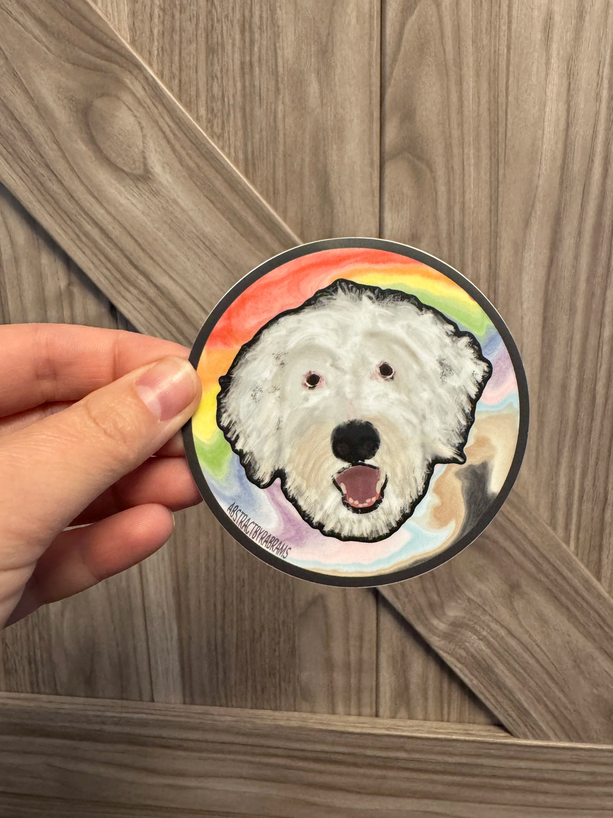 Rainbow Dog Sticker - Sheepadoodle