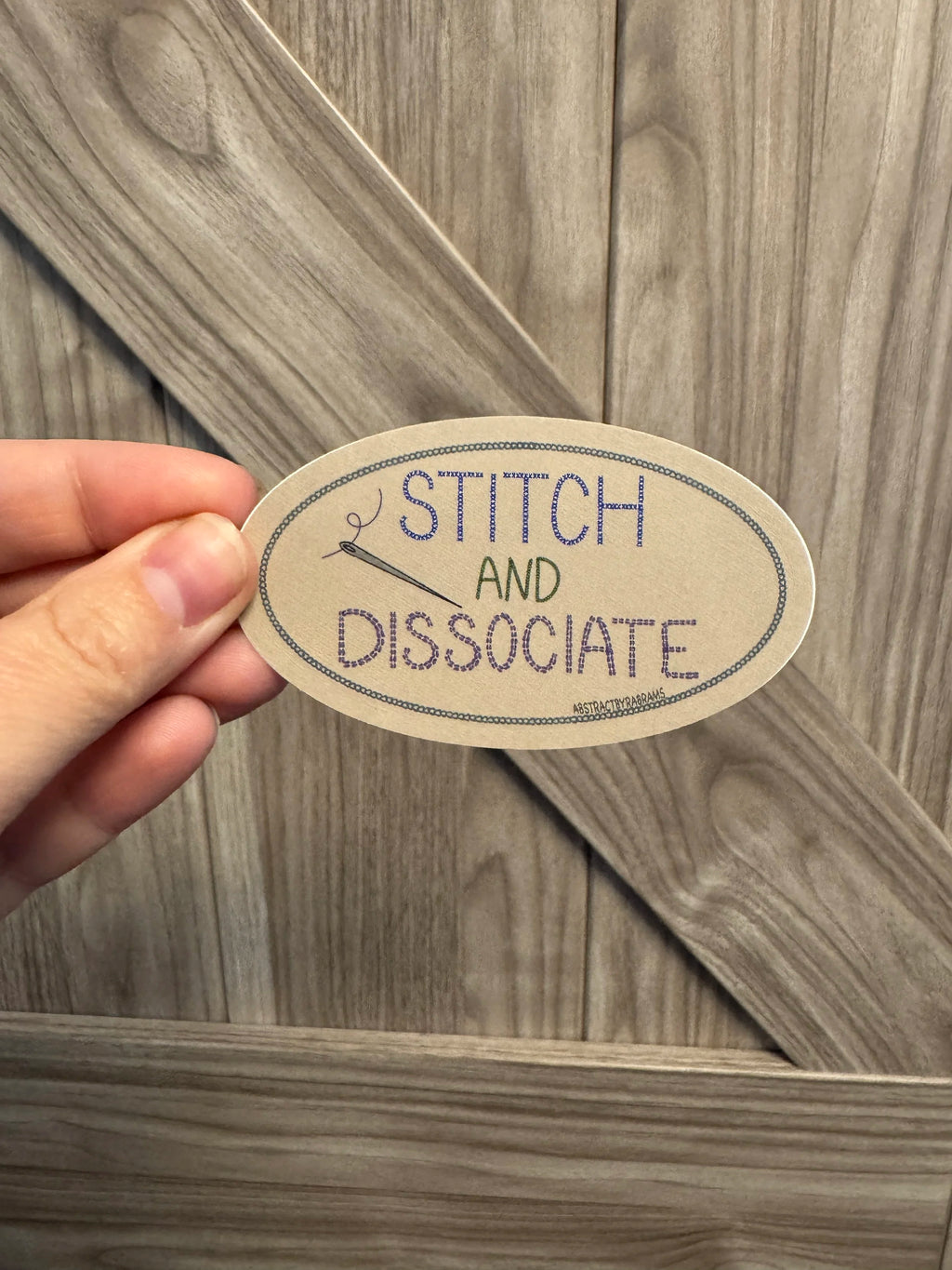 Stitch and Dissociate Sticker - Cross Stitch Sticker