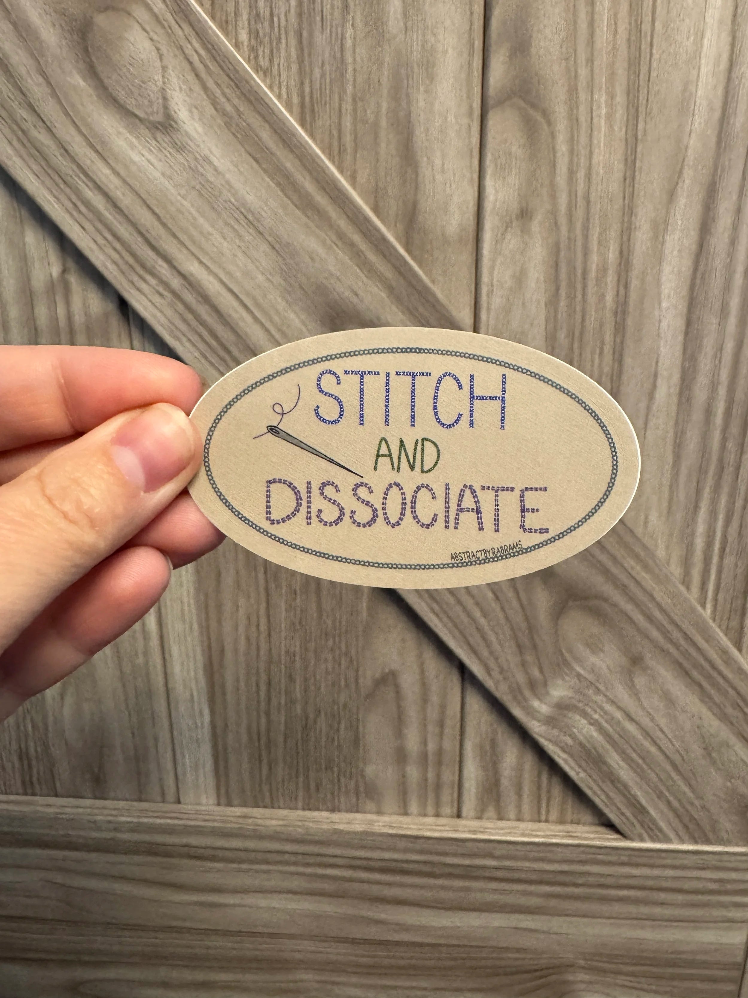 Stitch and Dissociate Sticker - Cross Stitch Sticker