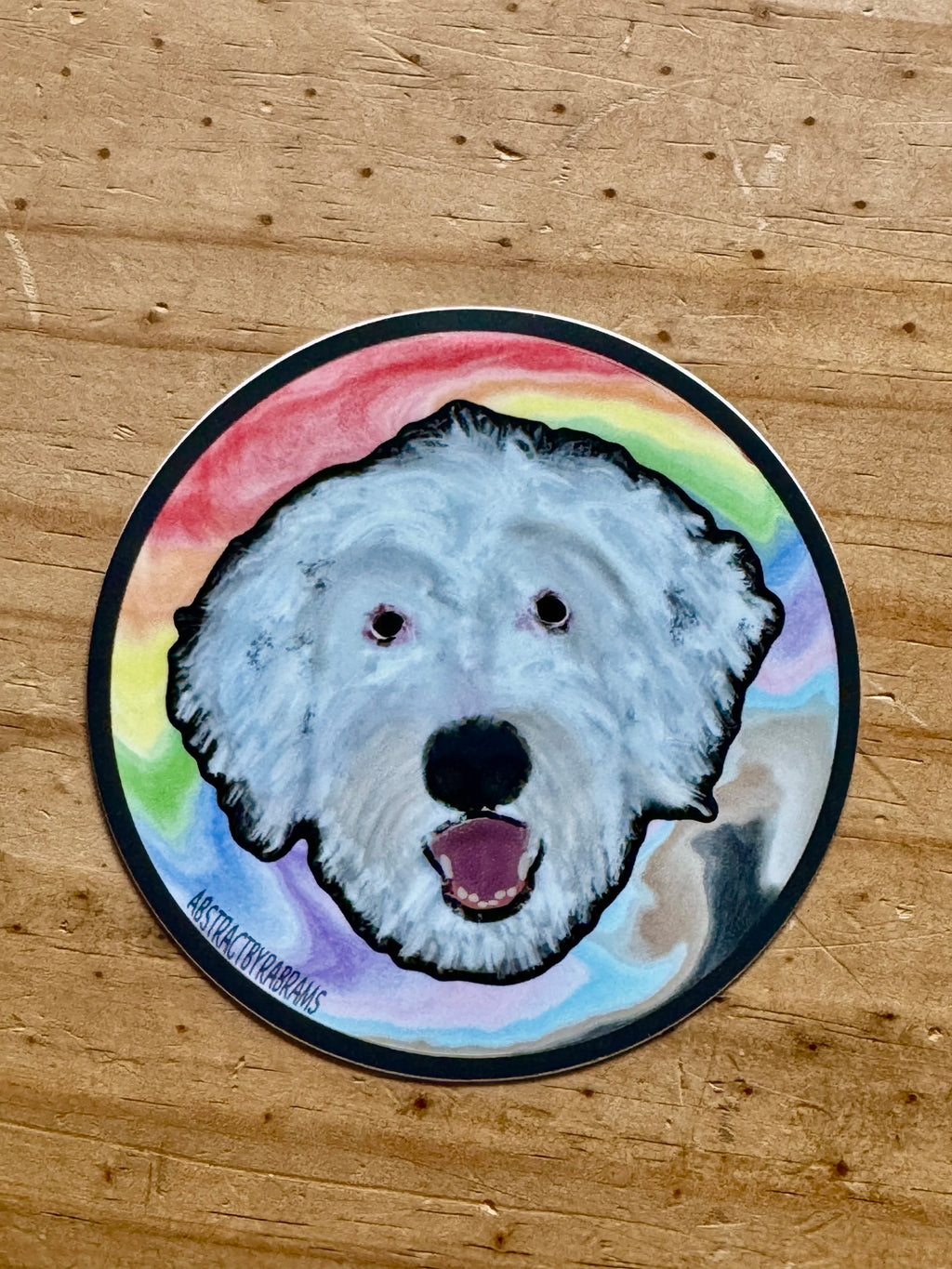 Rainbow Dog Sticker - Sheepadoodle