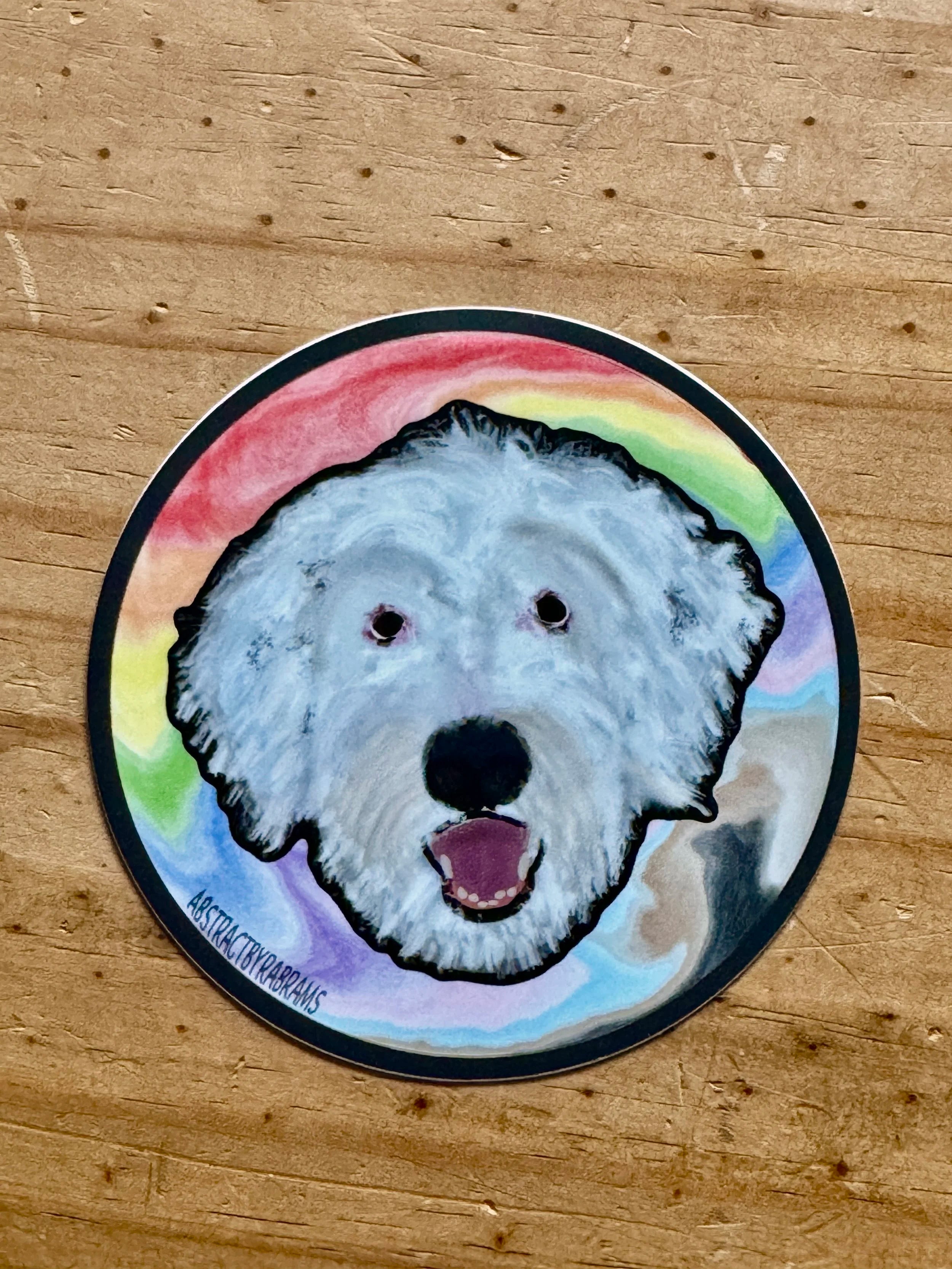 Rainbow Dog Sticker - Sheepadoodle