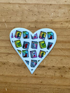 Mahjong Sticker - Heart Shaped with Mah Jong tiles