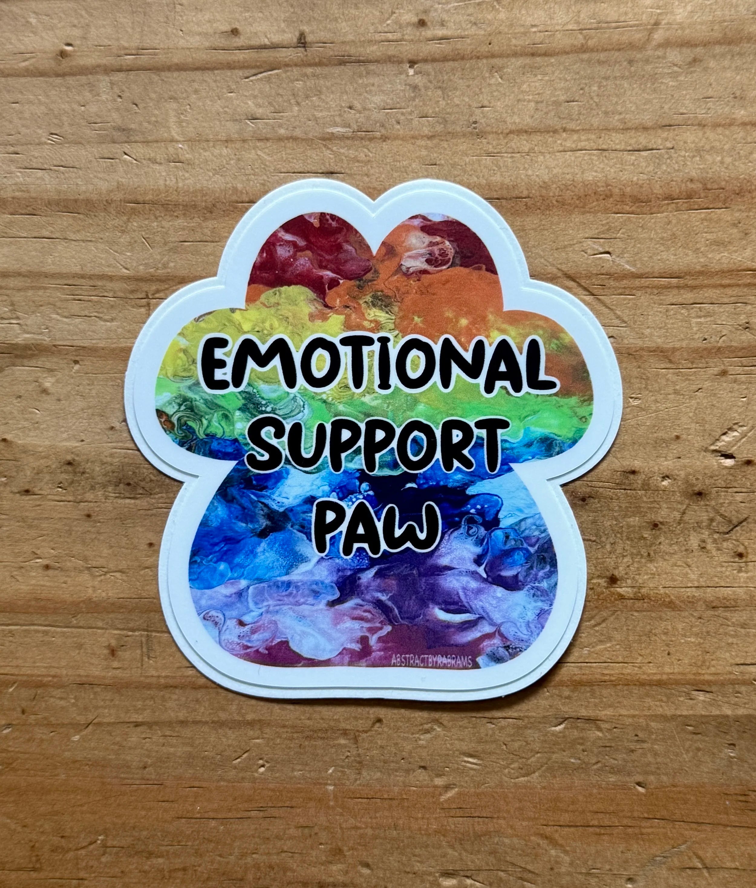 Rainbow Emotional Support Paw Sticker