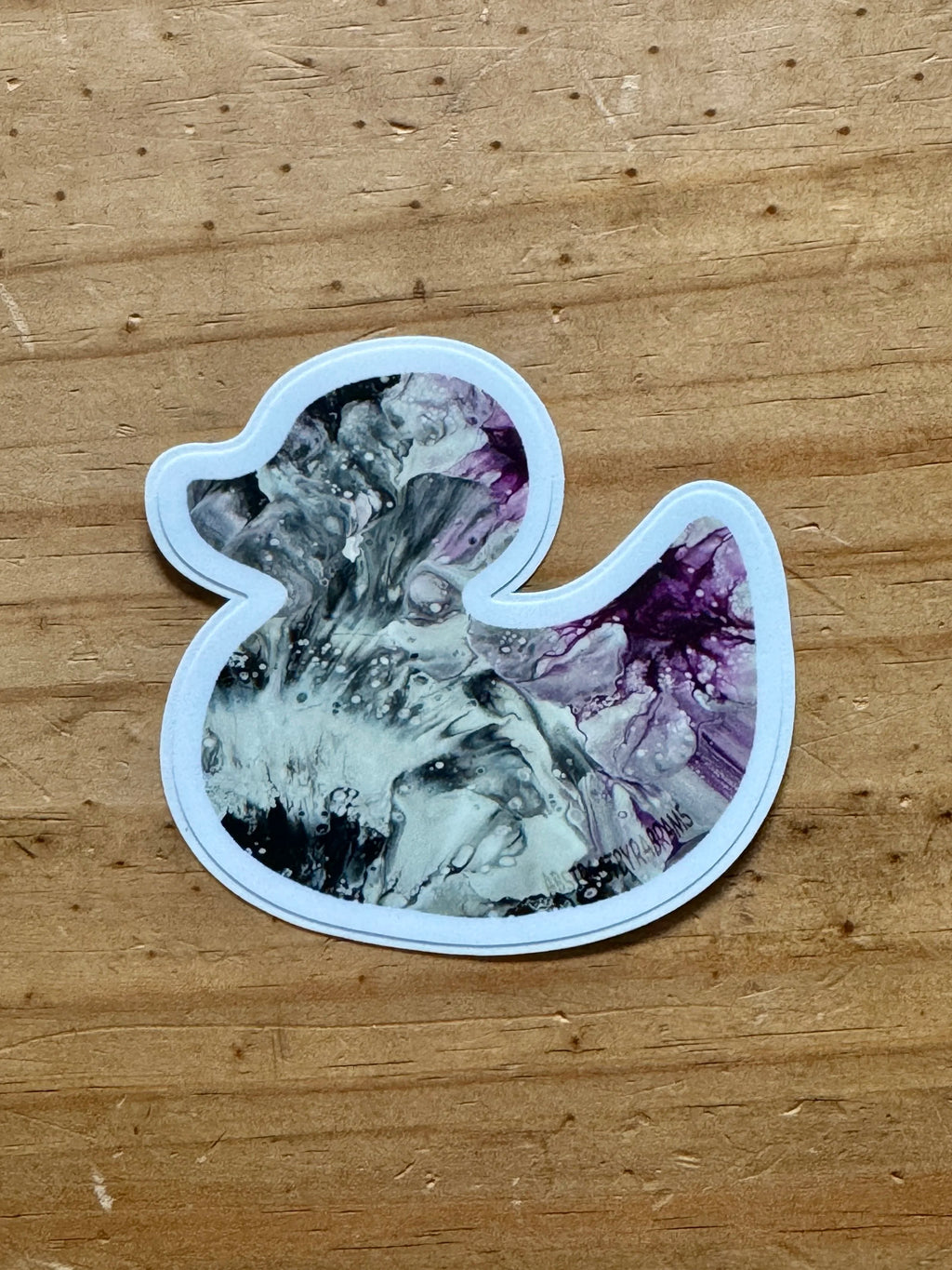 Purple, White, Gray, White Duck Sticker - Asexual Pride - Easy Peel - Vinyl - 3"
