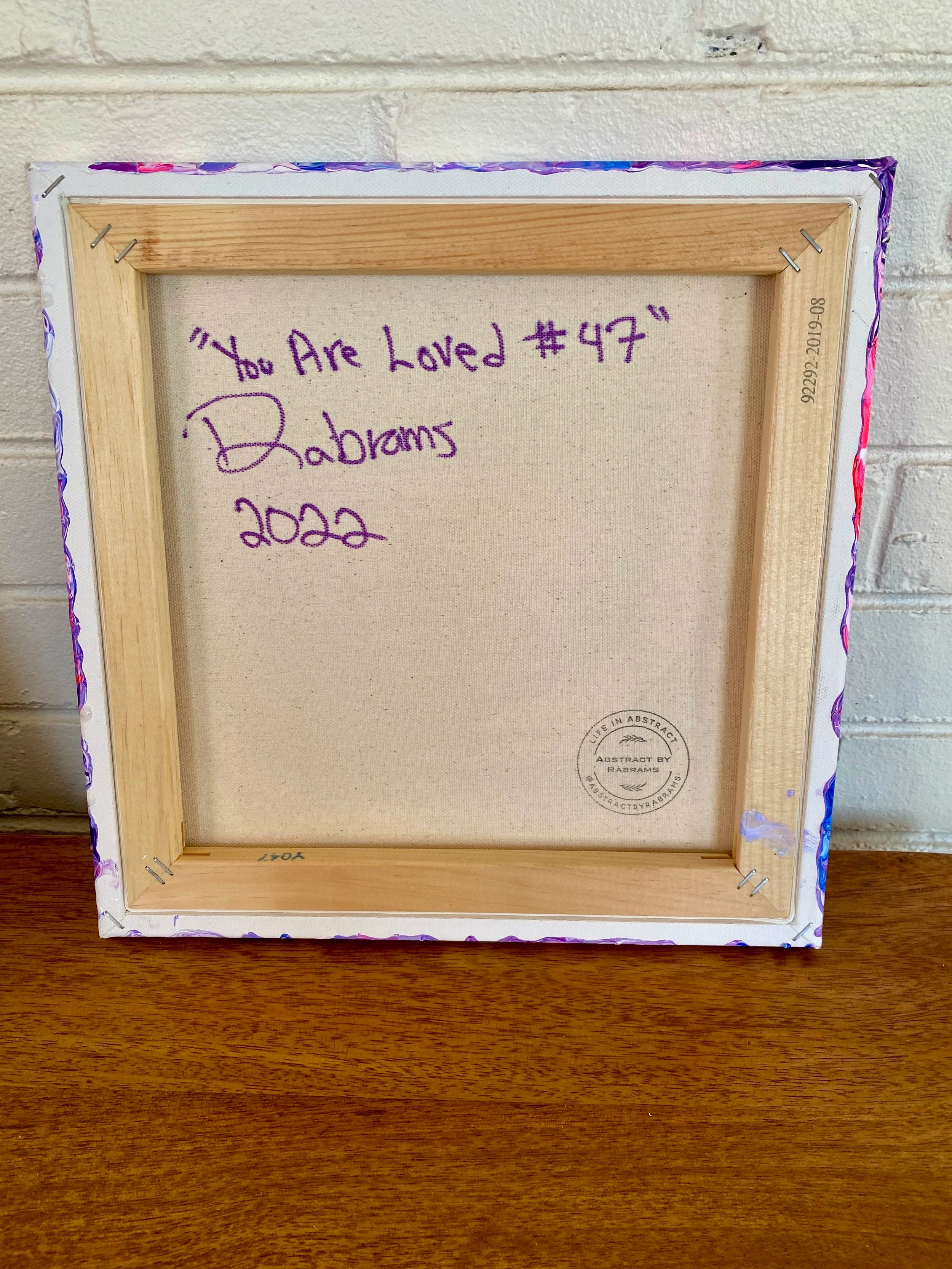 Bisexual Pride Painting You are Loved #47 - 12"x12" Pour Painting