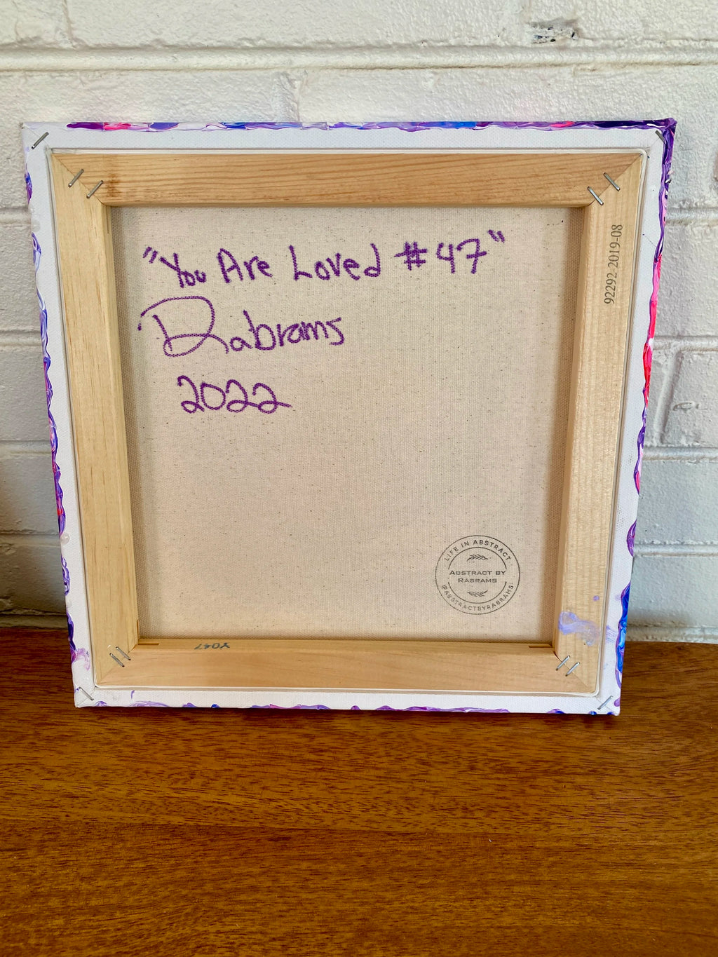 Bisexual Pride Painting You are Loved #47 - 12"x12" Pour Painting
