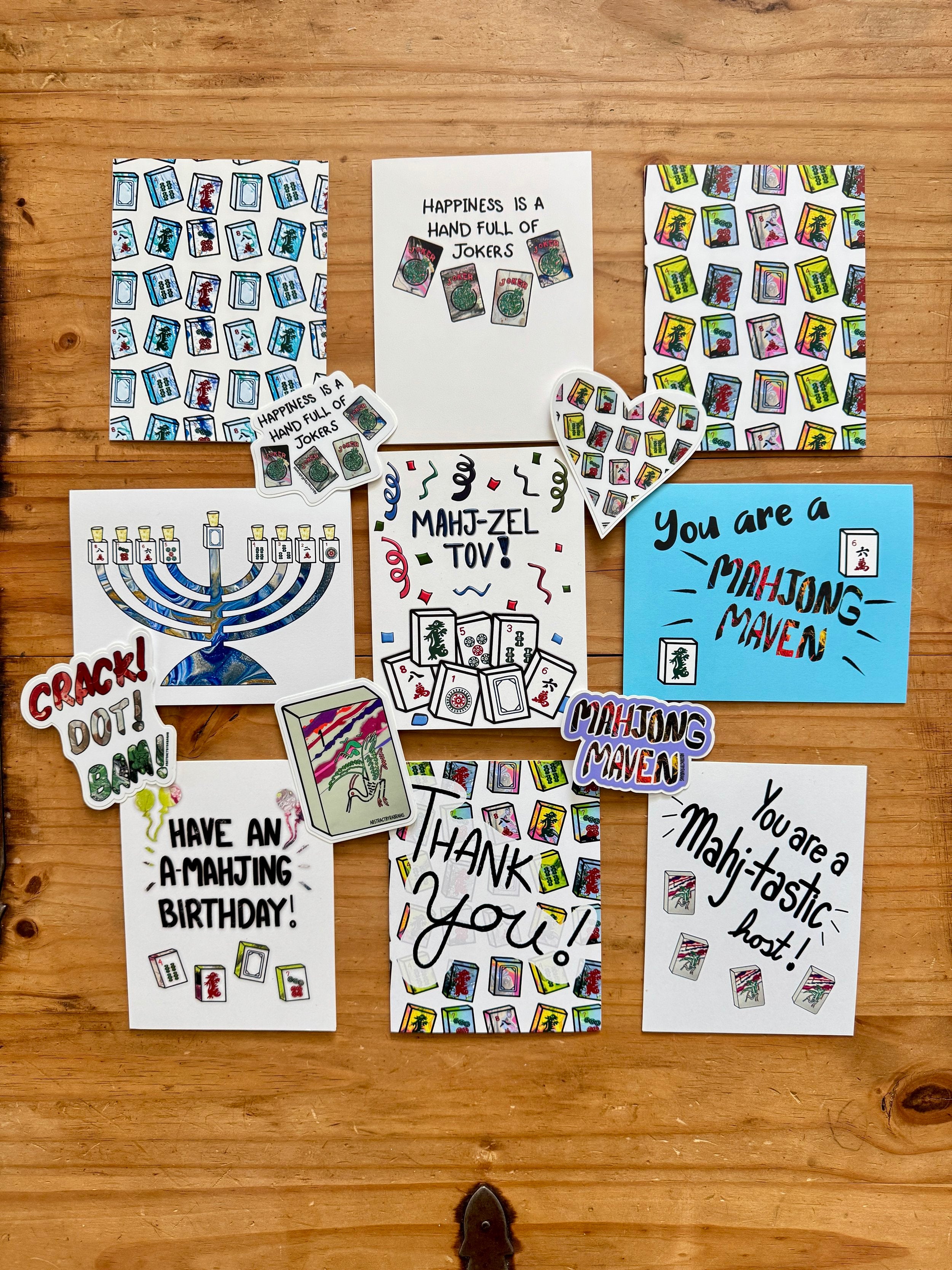 Mahj-zel Tov Greeting Card - Mazel Tov Mahjong Themed Card