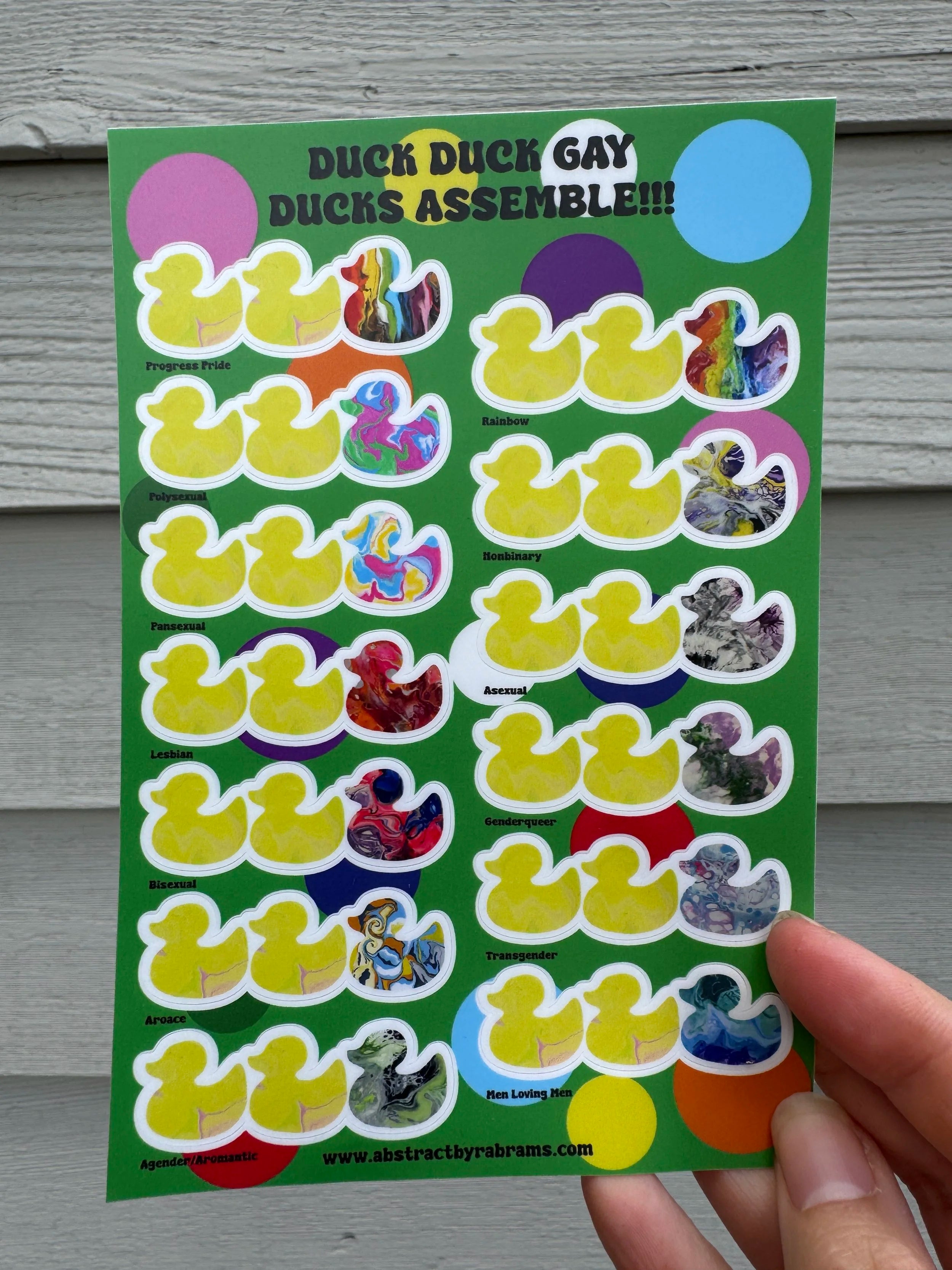 Duck Duck Gay Duck Sticker Sheet
