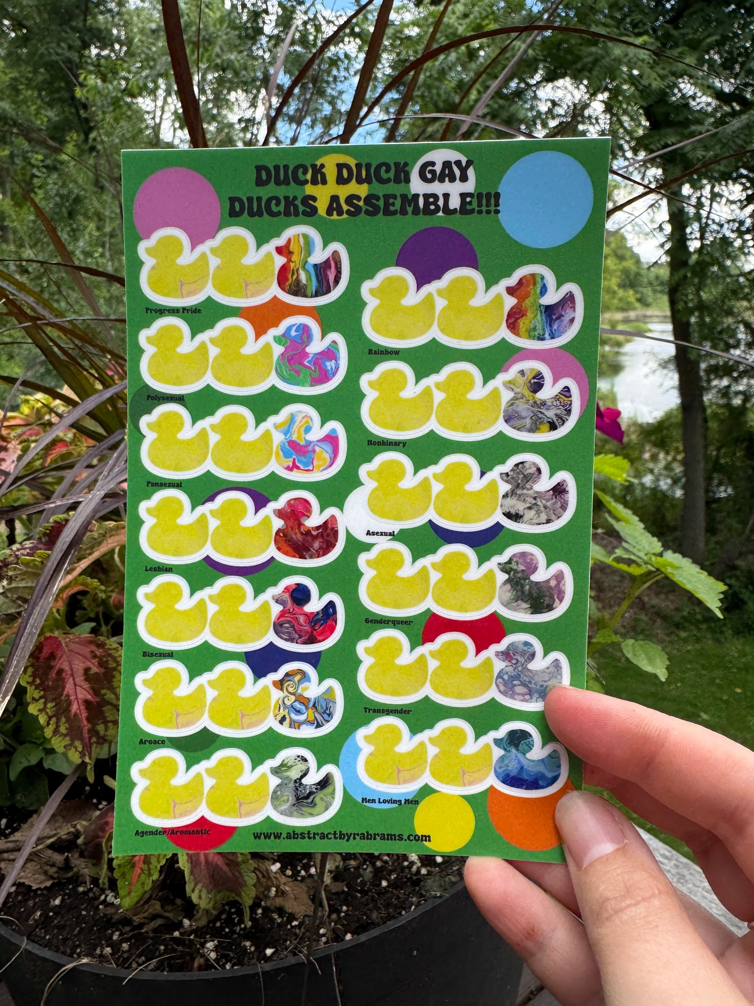 Duck Duck Gay Duck Sticker Sheet