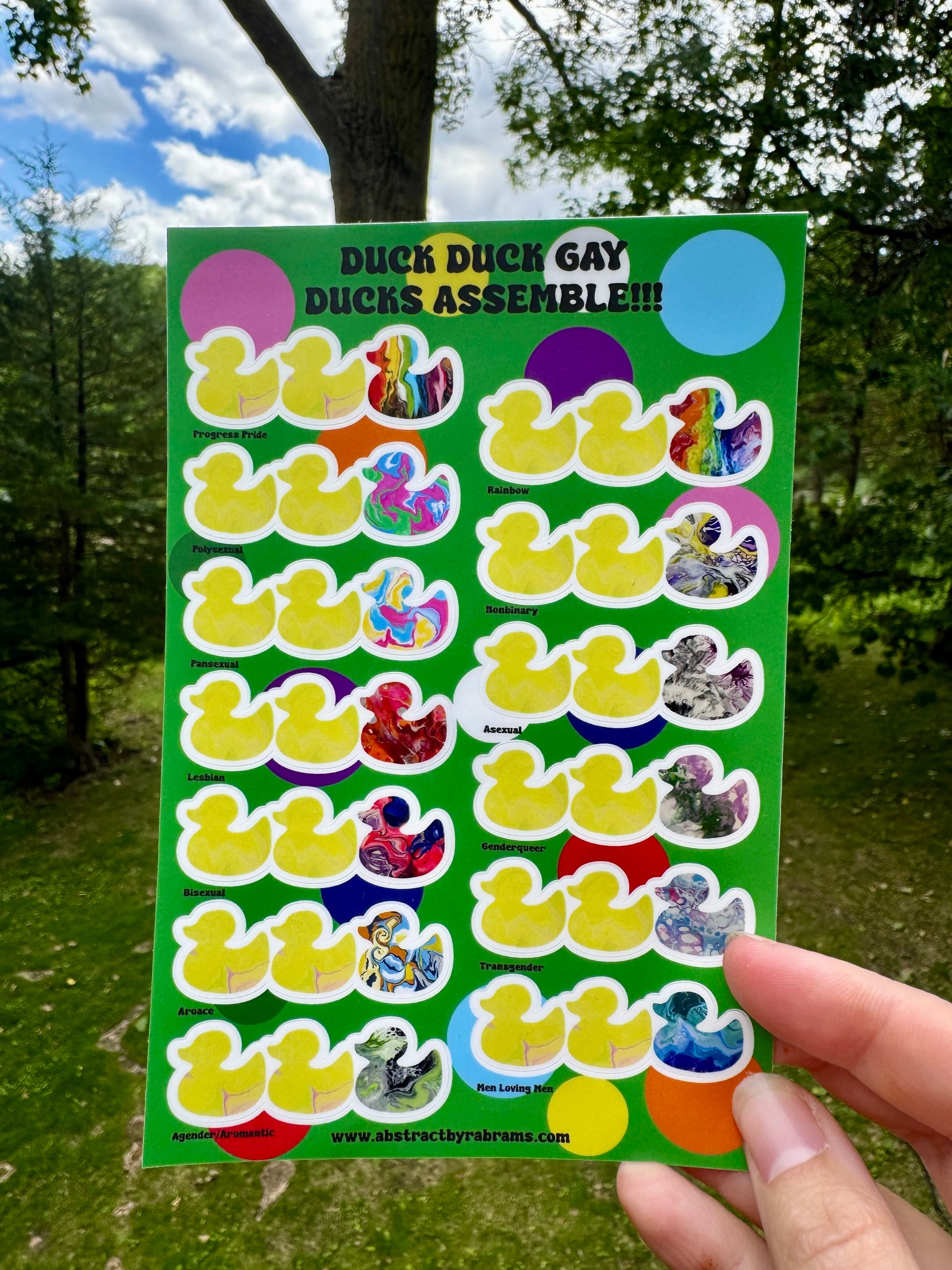 Duck Duck Gay Duck Sticker Sheet
