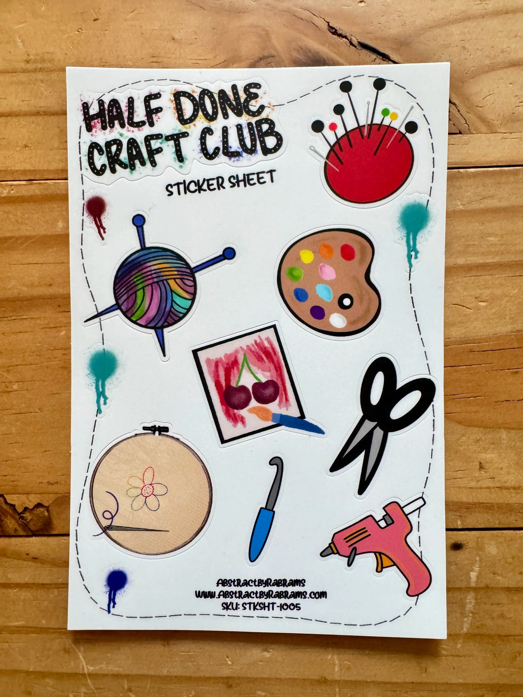 Half Done Crafts Sticker Sheet