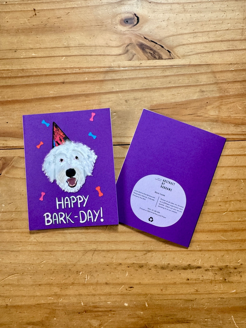 Happy Bark-Day Birthday Card - A2 - 100% PCW paper