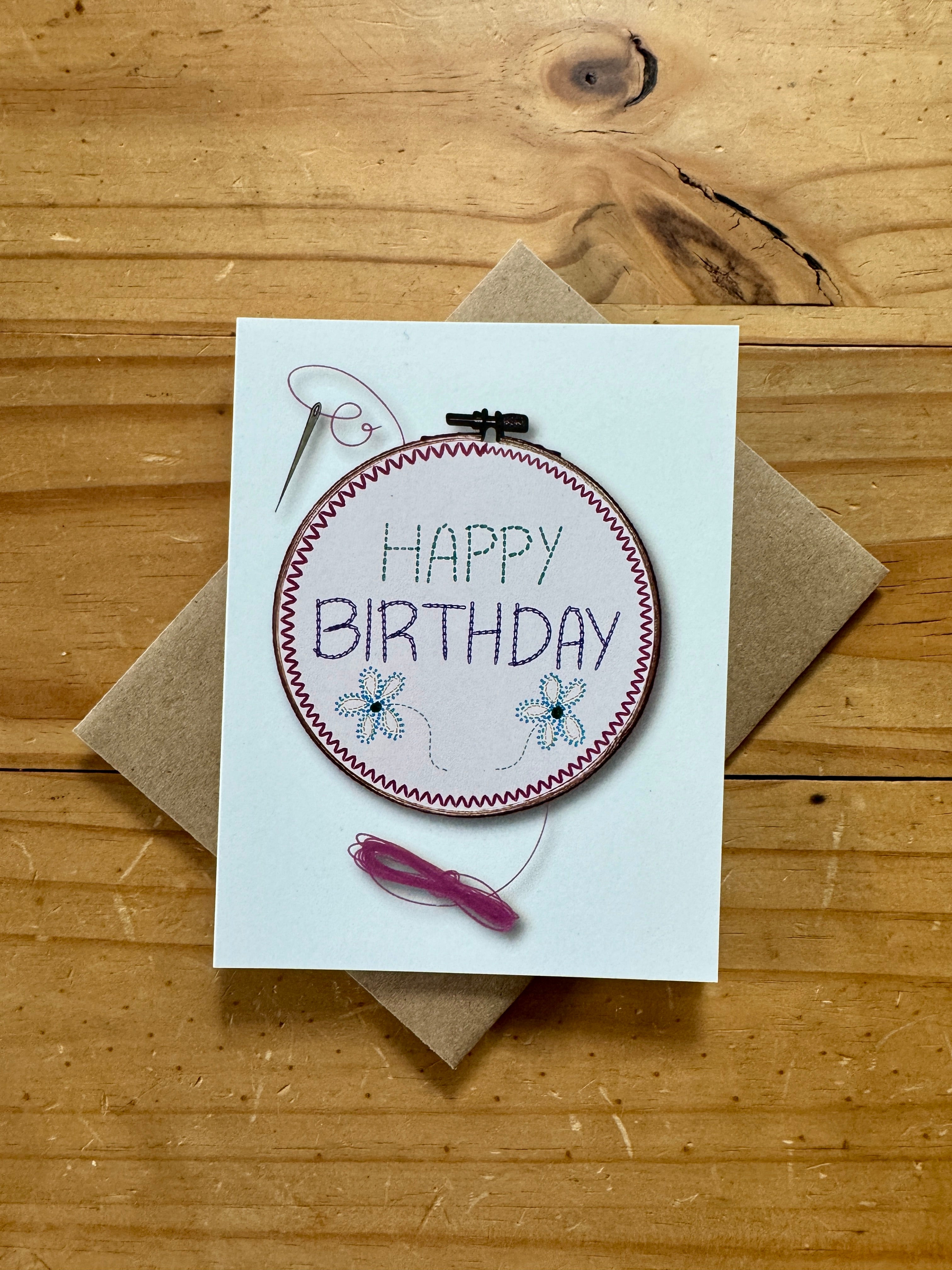 Embroidery Themed Birthday Card