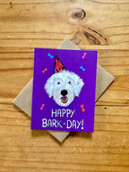 Happy Bark-Day Birthday Card - A2 - 100% PCW paper