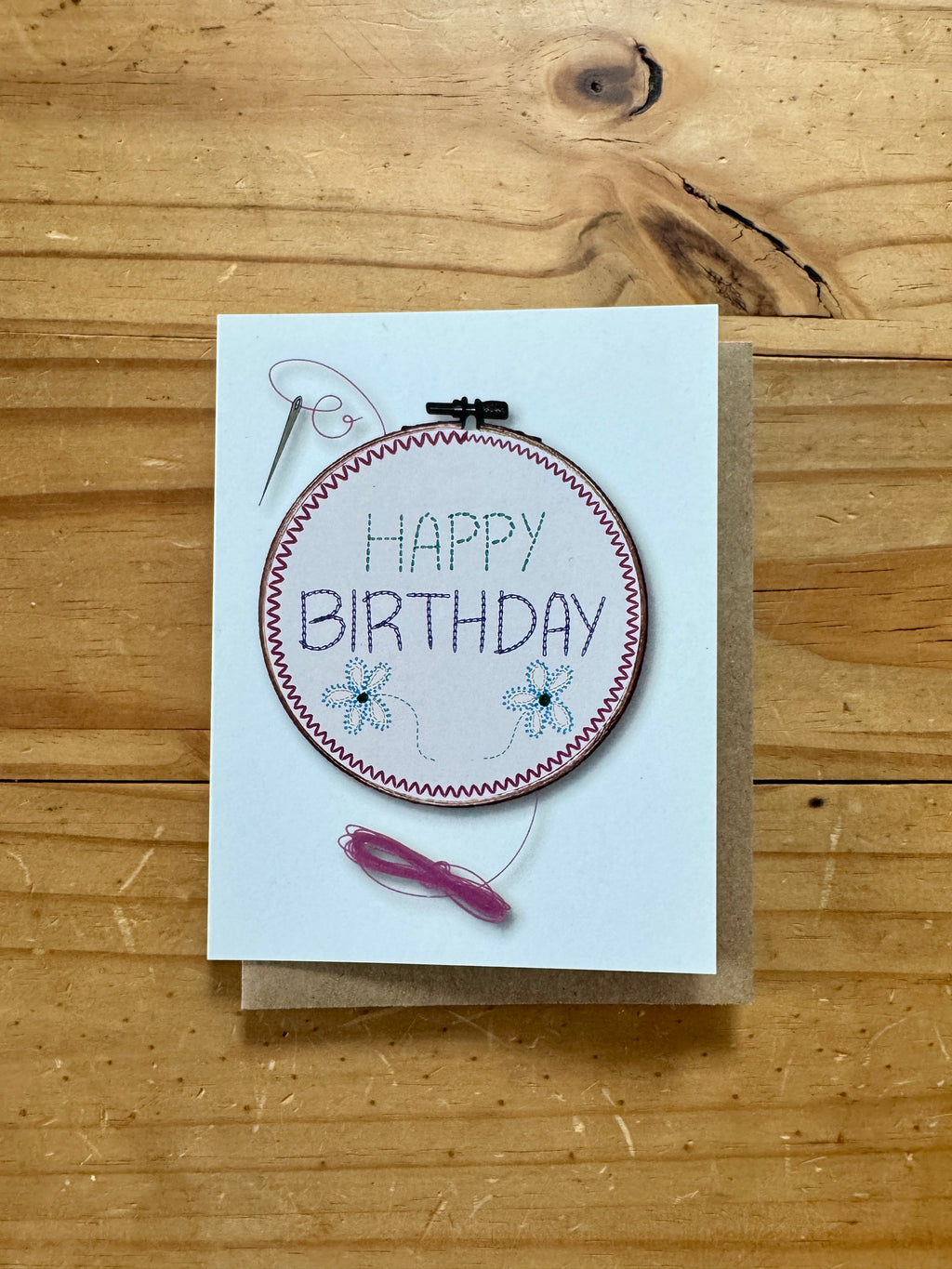 Embroidery Themed Birthday Card
