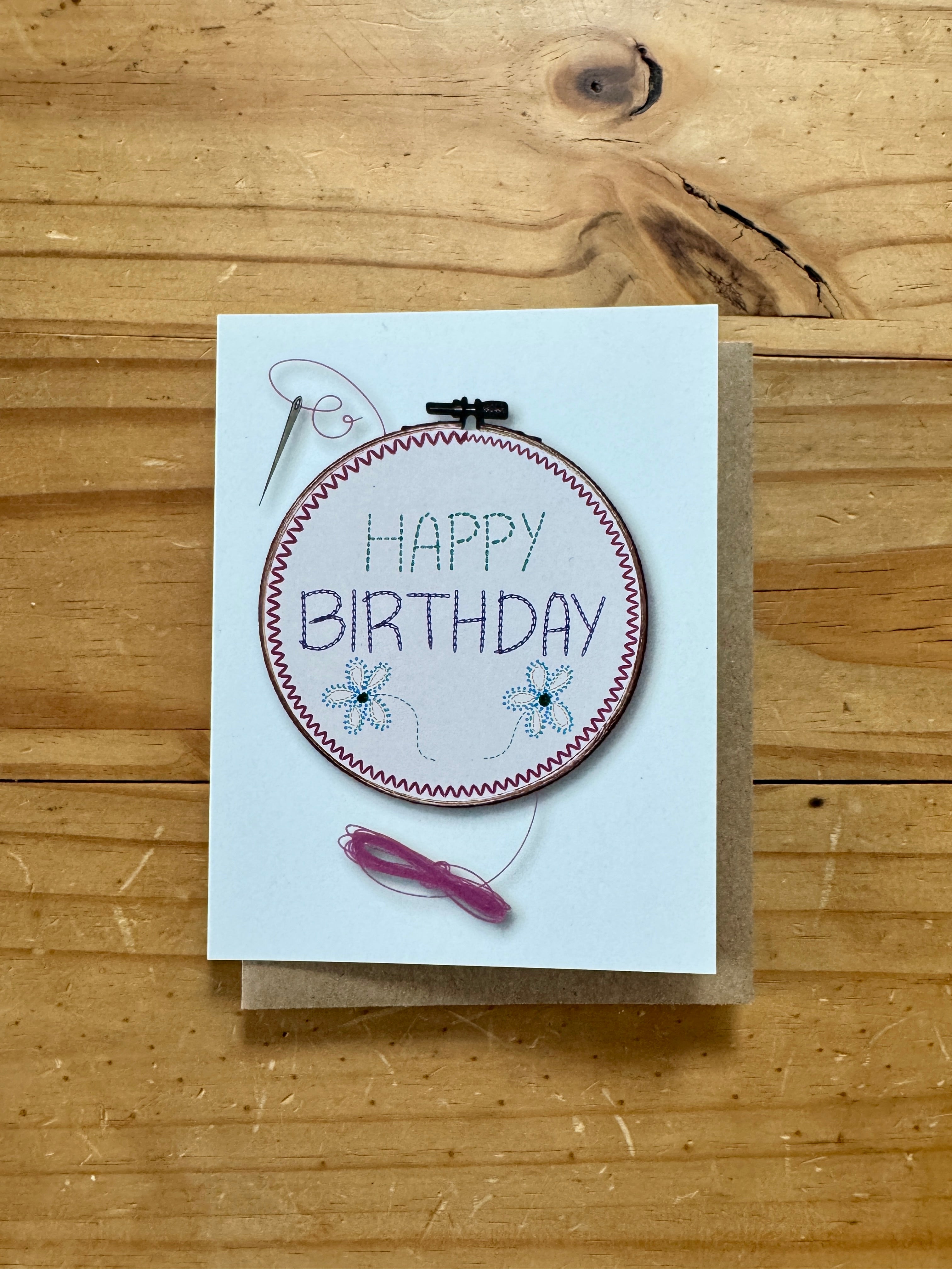 Embroidery Themed Birthday Card