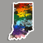 Indiana State Sticker - Vinyl - Waterproof - LGBTQ - Trans