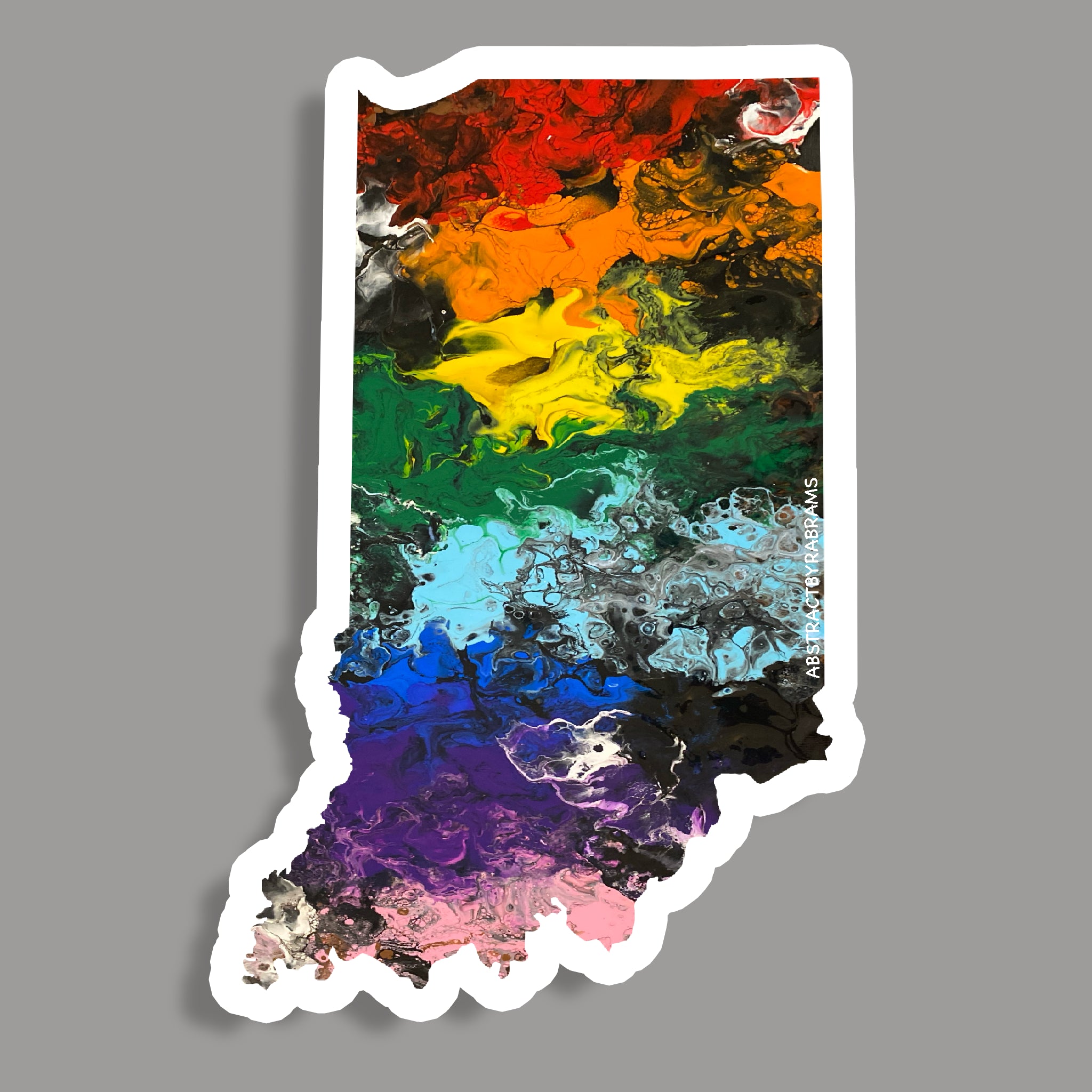 Indiana State Sticker - Vinyl - Waterproof - LGBTQ - Trans