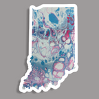 Indiana State Sticker - Vinyl - Waterproof - LGBTQ - Trans