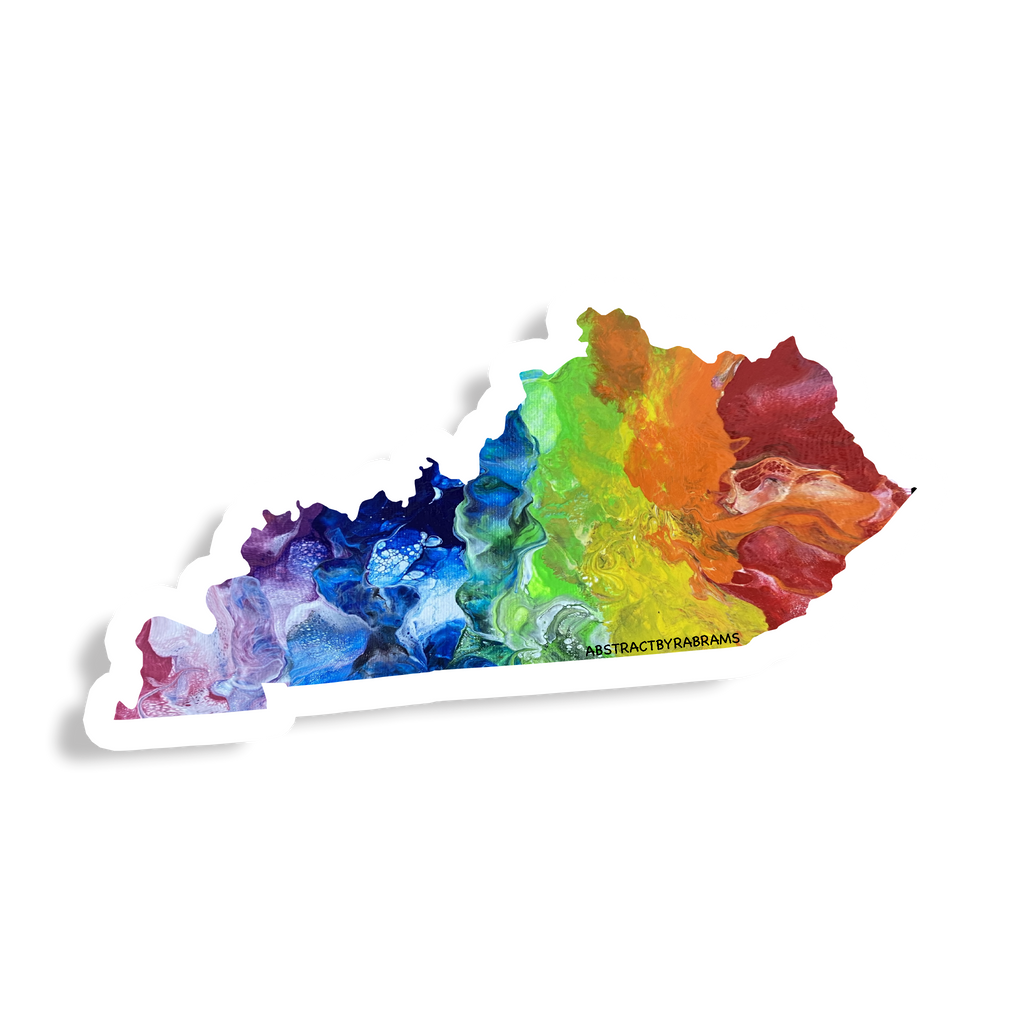 Kentucky State Sticker - Trans Pride - Rainbow - LGBTQ