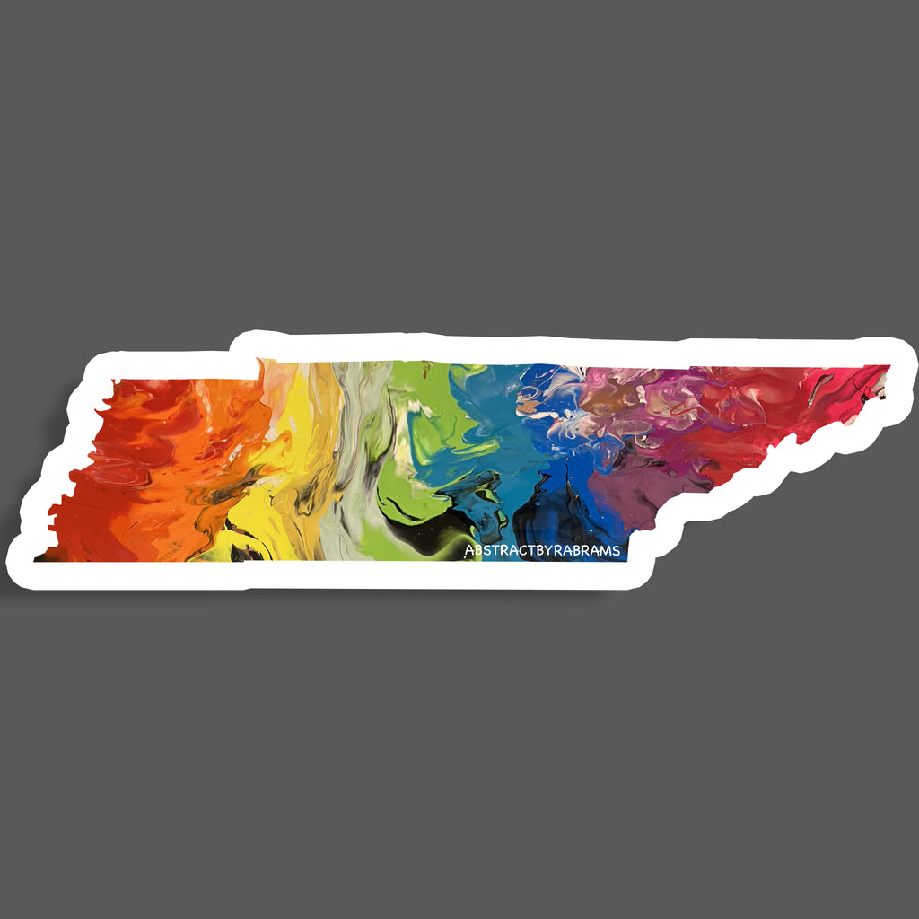 Tennessee State Sticker - Trans Pride - Rainbow - LGBTQ