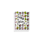 Yellow and Pink Mahjong Tiles Thank You Card