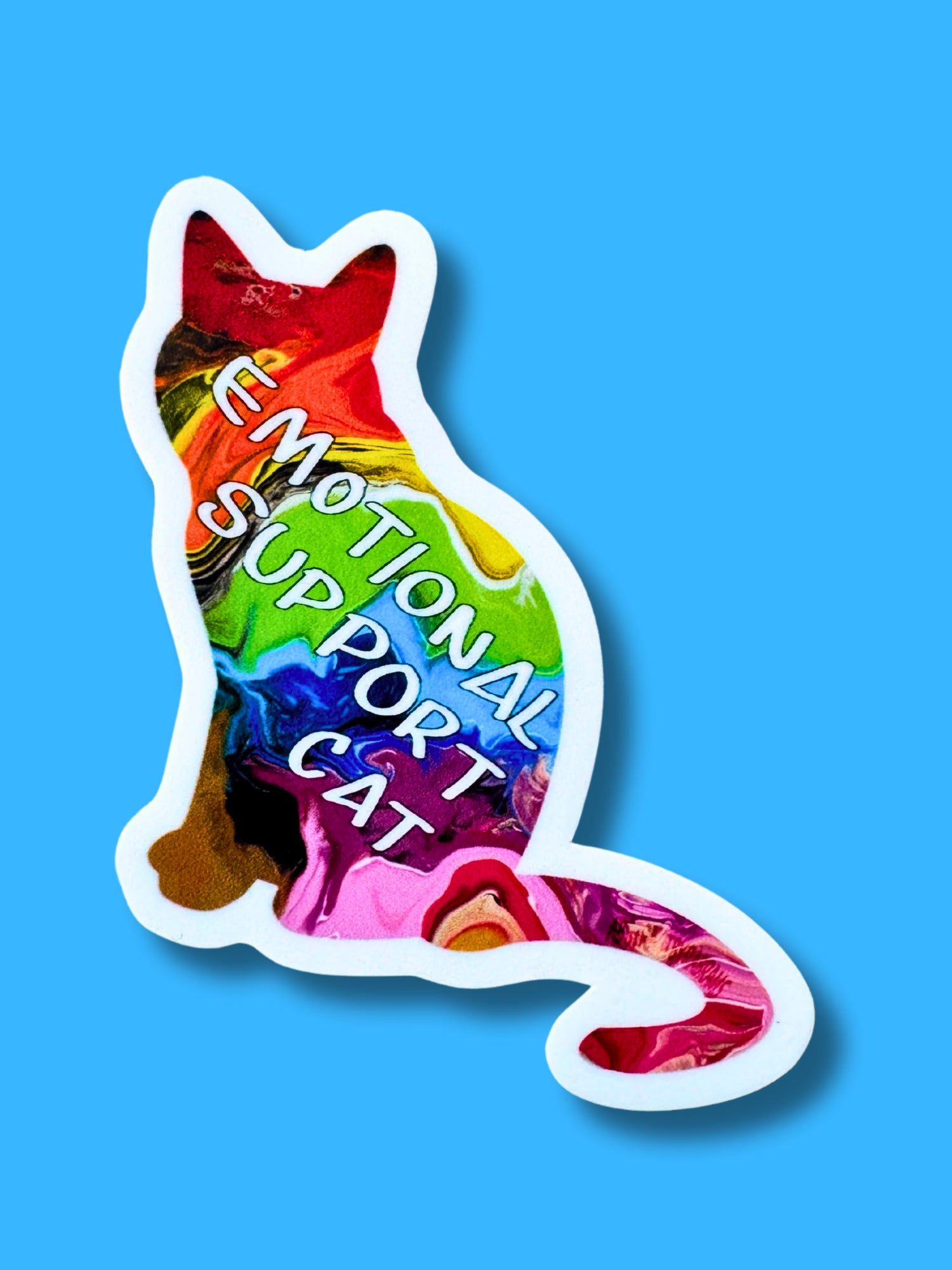 Progress Pride Emotional Support Cat, ~3", Vinyl