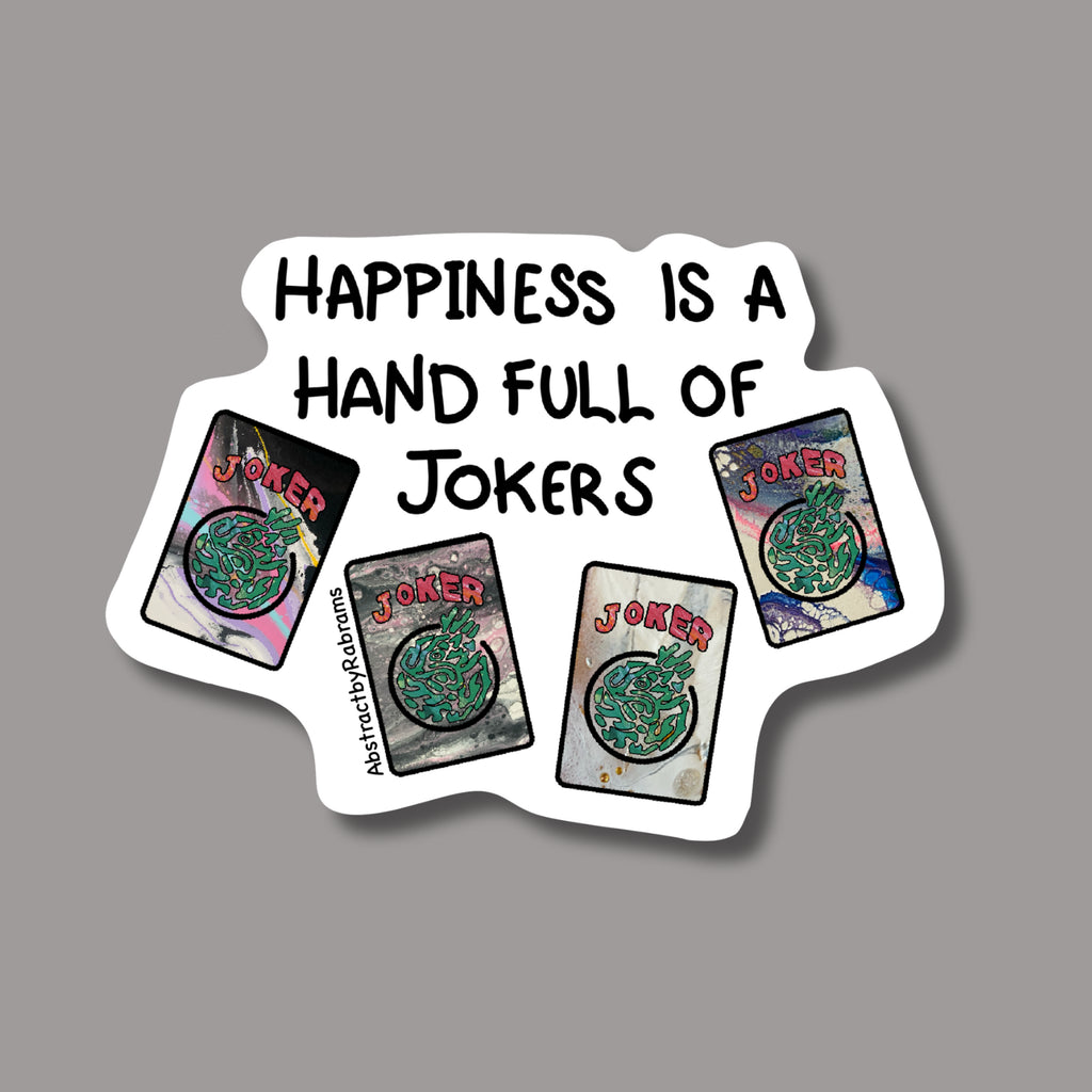 Happiness is a Hand Full of Jokers Mahjong Vinyl Sticker