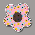 Hand Drawn Pink Flower Sticker - Flowers within Flowers - 3" - Subtle Queer Pride