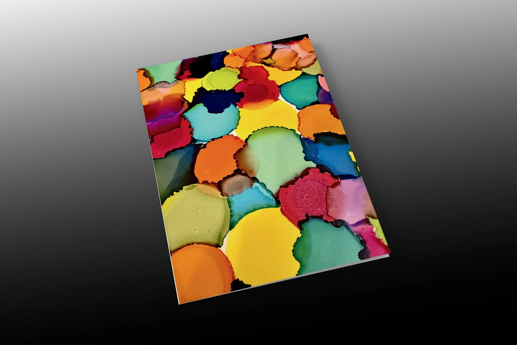 Rainbow Abstract Alcohol Ink Greeting Card - 4"x6"