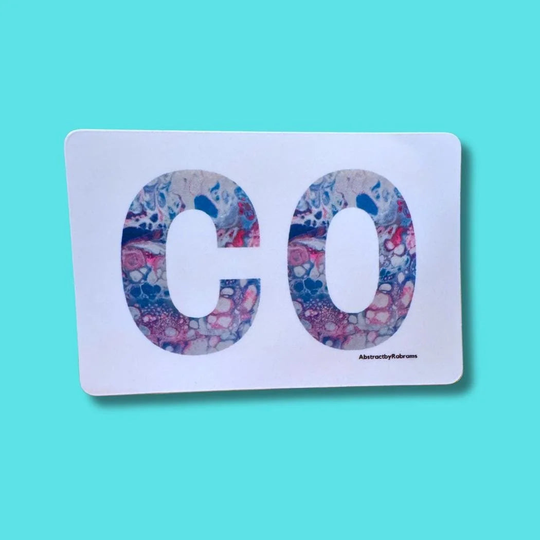 Colorado Abbreviation "CO" Stickers - 3"x2" - Polypropylene - Weatherproof - Colorado State