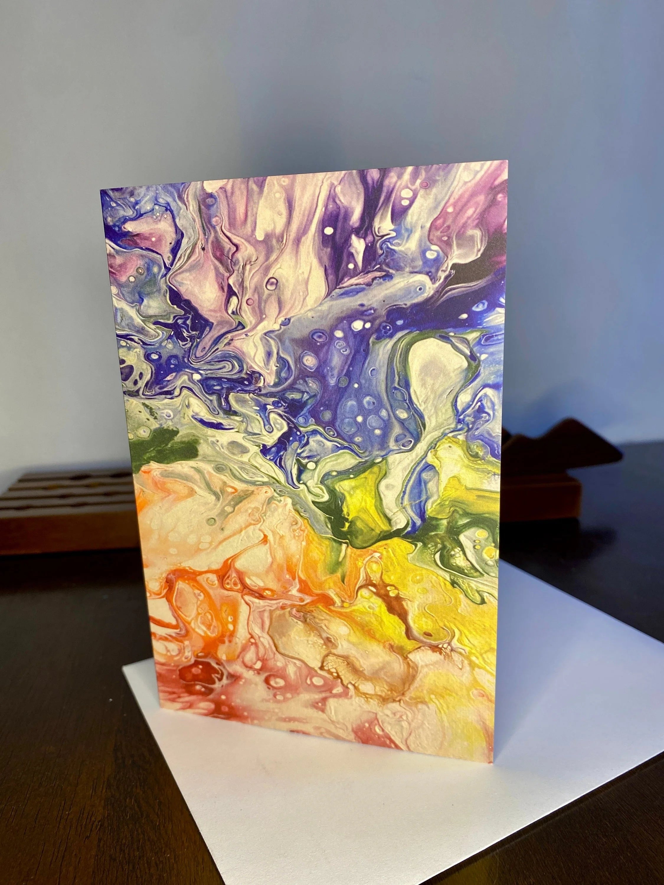 Rainbow Pour Painting Greeting Card - 4"x6"