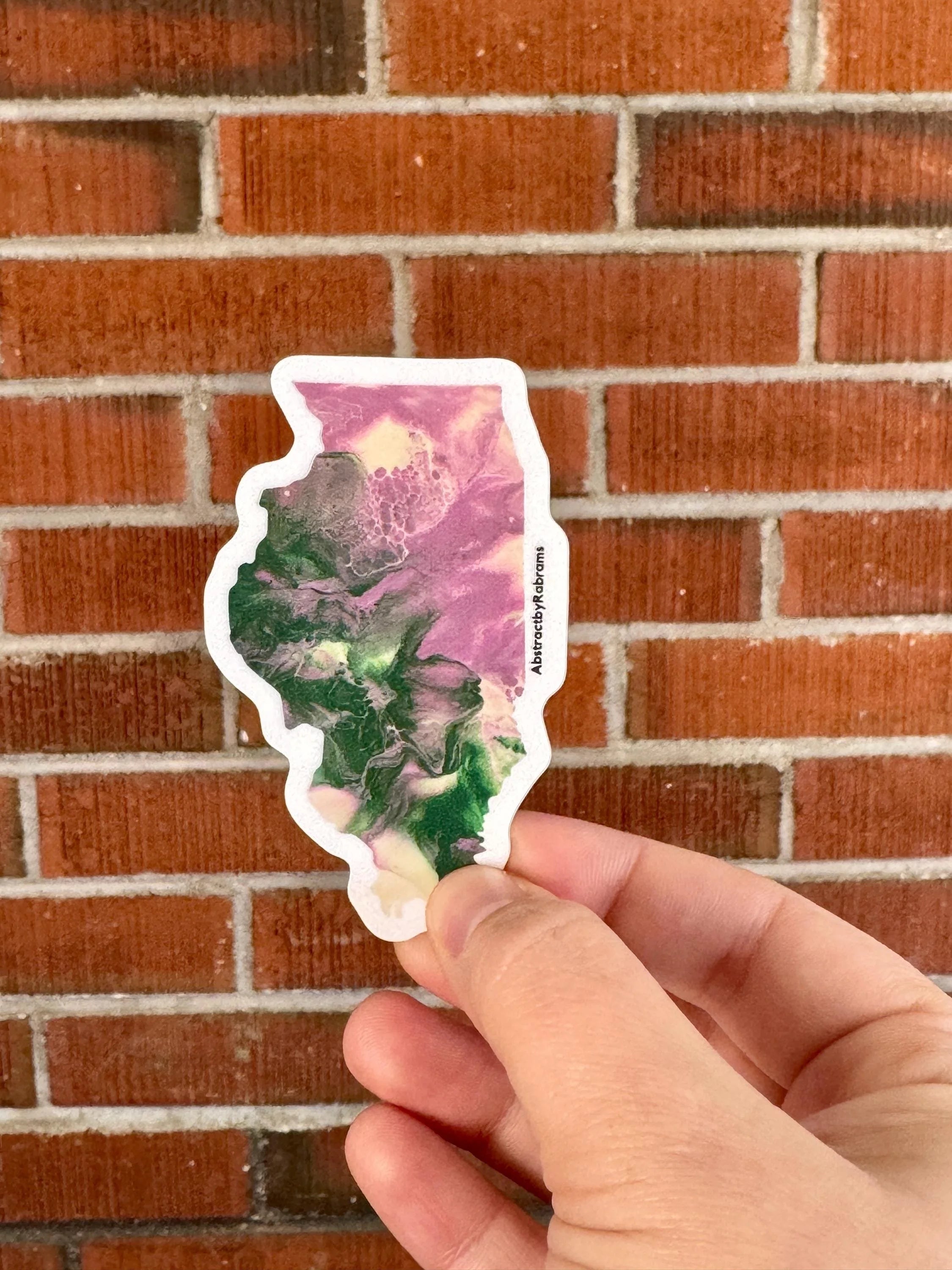 Illinois State Sticker - 3"x1.8" - Vinyl - Weatherproof