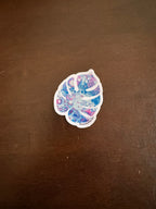 Monstera Sticker - 3″ - Blue and Pink - Vinyl