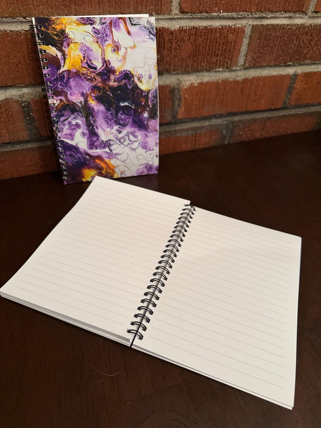 Purple and Yellow Soft Touch Cover Spiral Journal -  5.5"x8"