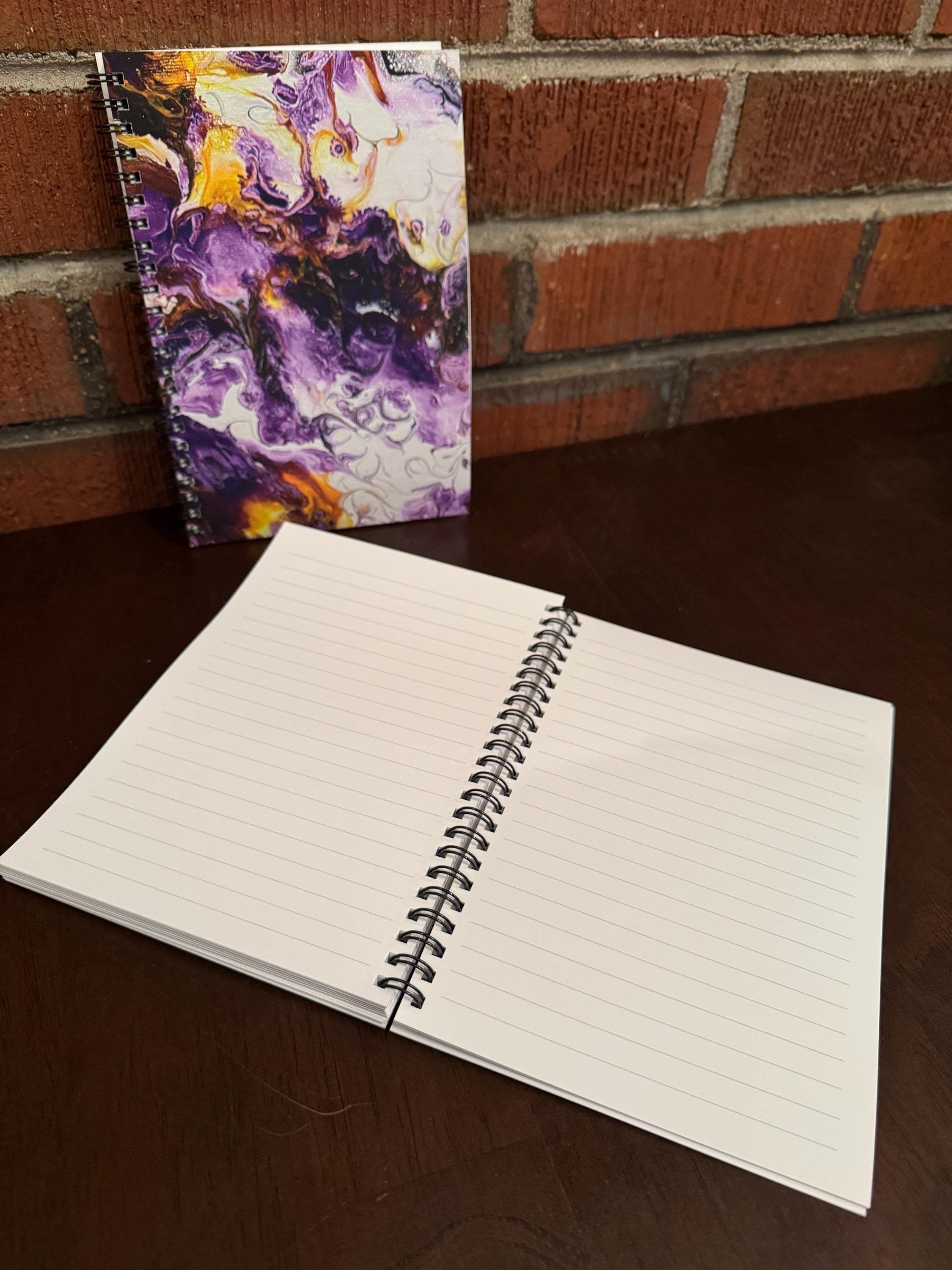 Purple and Yellow Soft Touch Cover Spiral Journal -  5.5"x8"