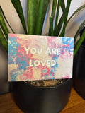 You are Loved Trans Pride Greeting Card - 4"x6" - Pink and Blue - Blank Inside
