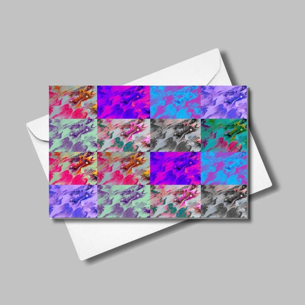 Abstract Pop Art Card - 4"x6" -  Blank Inside - 100% PCW Paper
