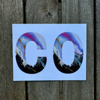 Colorado Abbreviation Postcard - CO -  4.25"x5.5" - Rainbow