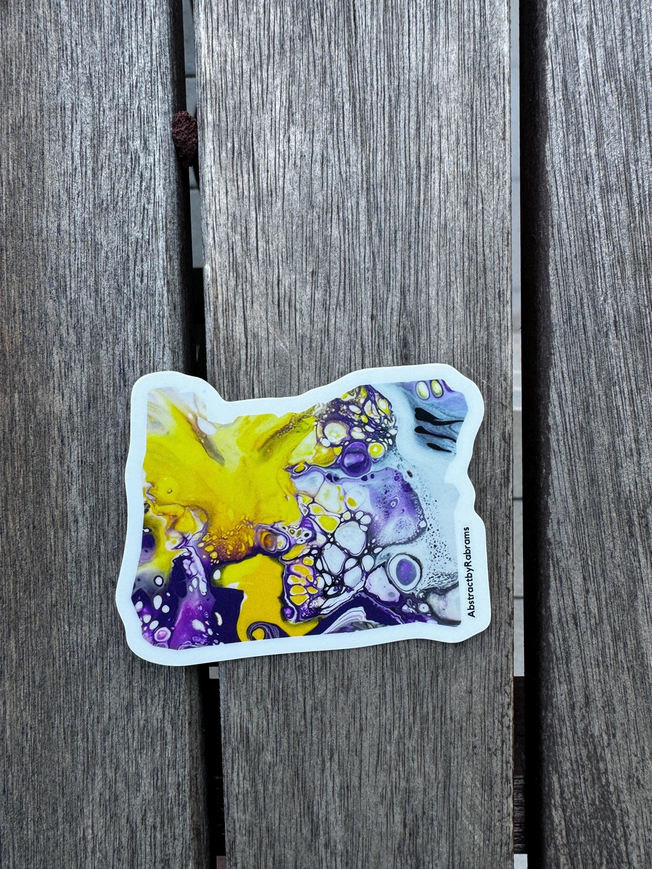 Oregon Sticker - 3” x 2.9" - Vinyl - Weatherproof - Colorful - Oregon State - Rainbow - Non Binary - Trans Pride - LGBTQ+