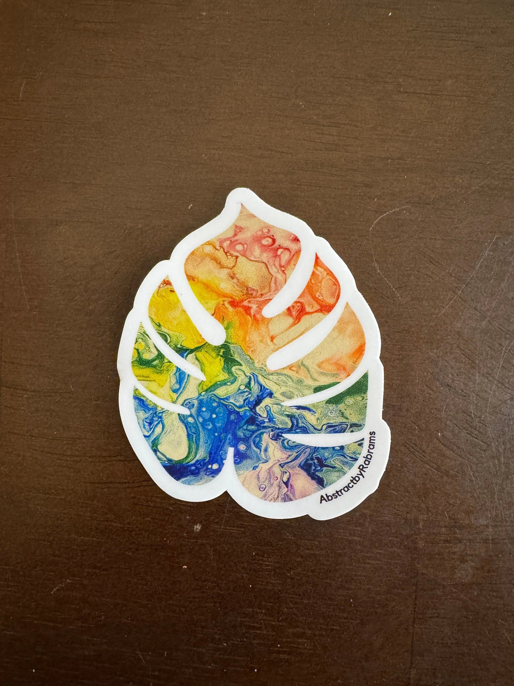 Monstera Sticker - 3″ - Rainbow - Vinyl