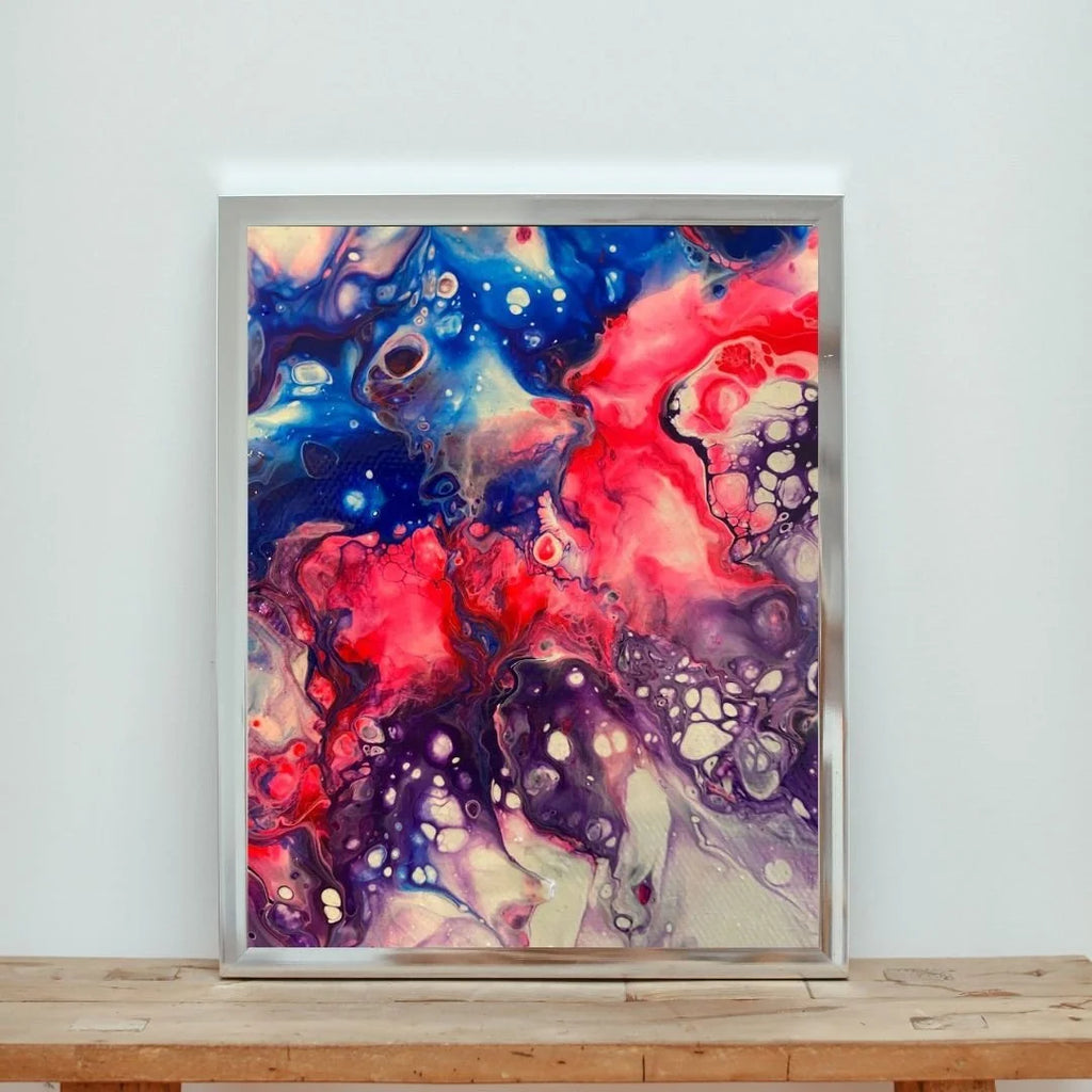 Blue, Pink and Purple Art Print -  Bi Pride