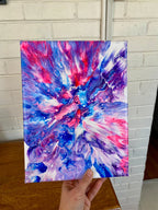 Bisexual Pride Pour Painting - "You are Loved #48" - 9"x12" - Subtle Pride Art